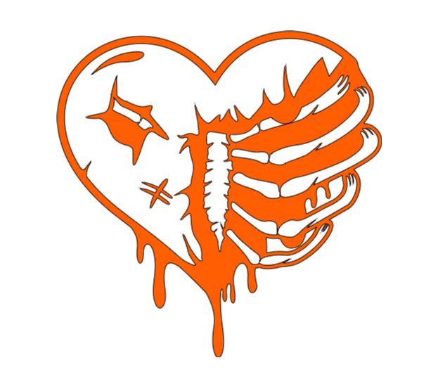 Heart Rib Cage Vinyl Decal Sticker Halloween Horror Metaphysical