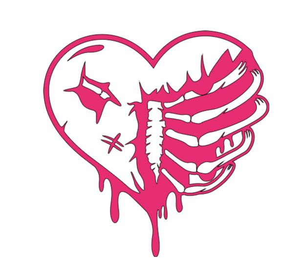Heart Rib Cage Vinyl Decal Sticker Halloween Horror Metaphysical