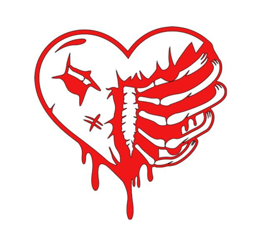 Heart Rib Cage Vinyl Decal Sticker Halloween Horror Metaphysical