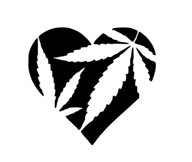 Weed Marijuana Heart Vinyl Decal Sticker Halloween Horror Metaphysical
