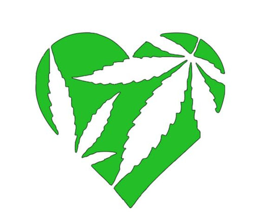 Weed Marijuana Heart Vinyl Decal Sticker Halloween Horror Metaphysical