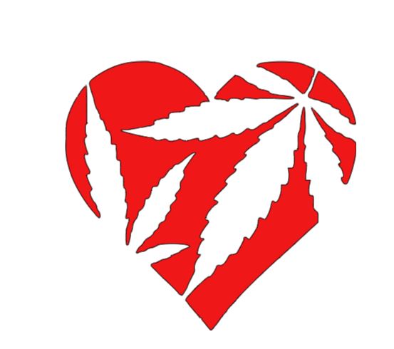 Weed Marijuana Heart Vinyl Decal Sticker Halloween Horror Metaphysical