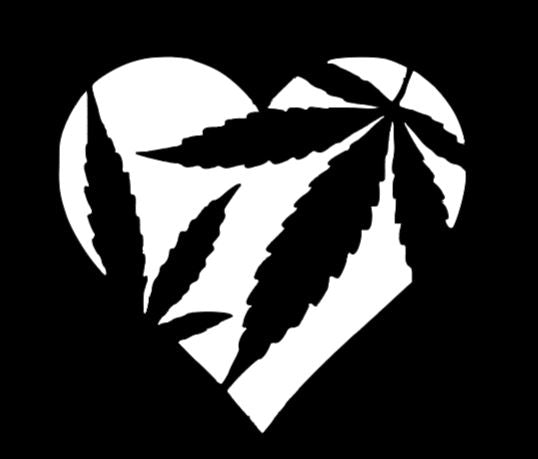 Weed Marijuana Heart Vinyl Decal Sticker Halloween Horror Metaphysical
