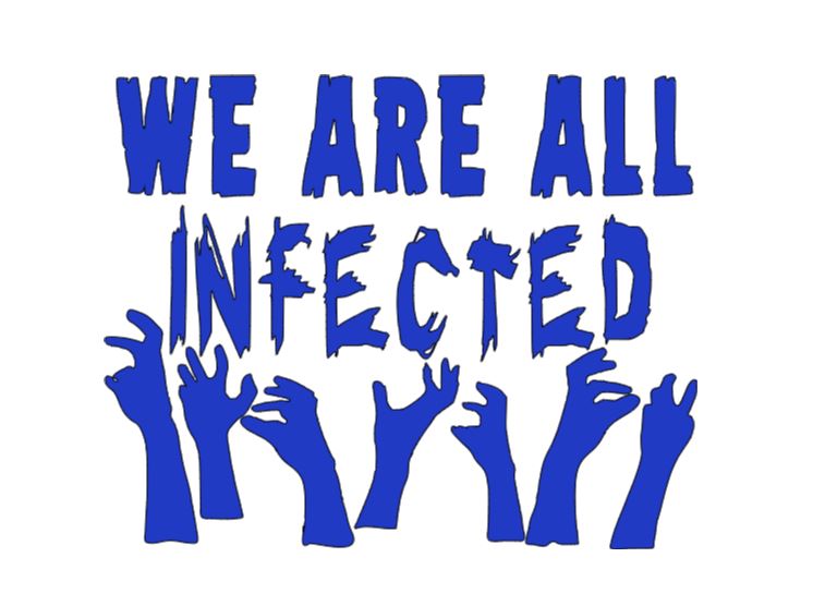 We are All Infected Zombie Vinyl Decal Sticker Halloween Horror Metaphysical