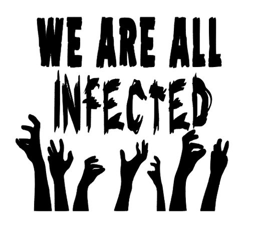 We are All Infected Zombie Vinyl Decal Sticker Halloween Horror Metaphysical