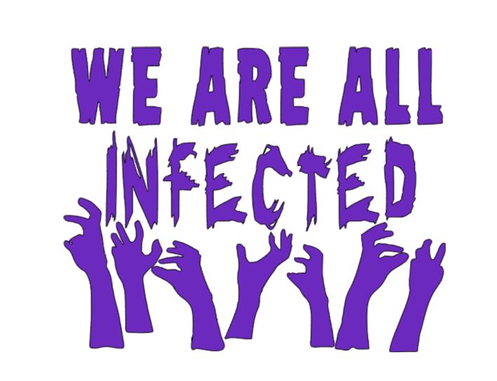 We are All Infected Zombie Vinyl Decal Sticker Halloween Horror Metaphysical