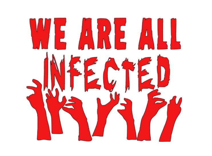 We are All Infected Zombie Vinyl Decal Sticker Halloween Horror Metaphysical