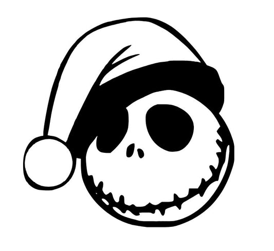 Jack Santa Nightmare Before Christmas Black Vinyl Decal Bumper Sticker Halloween