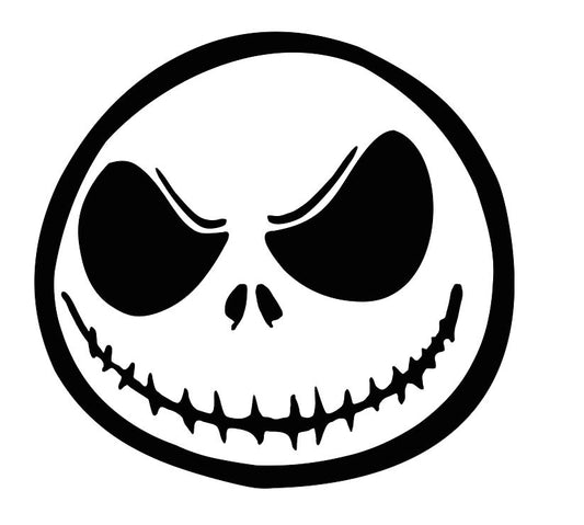 Jack Nightmare Before Christmas Black Vinyl Decal Bumper Sticker Halloween