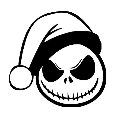 Jack Santa Nightmare Before Christmas Black Vinyl Decal Bumper Sticker Halloween