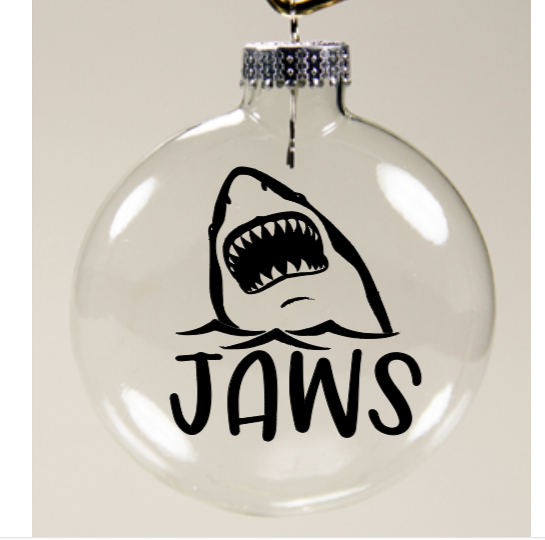 Jaws Clear Christmas Ornament Shatterproof Horror Halloween Metaphysical