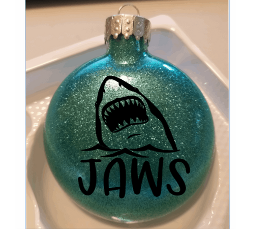 Jaws Glitter Christmas Ornament Shatterproof Horror Halloween Metaphysical