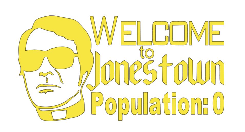 Jim Jones Jonestown Cult True Crime Vinyl Decal Sticker Halloween Horror Metaphysical