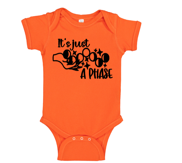 Just a Phase Moon Witch Childrens Bodysuit Newborn 24 Months Horror Halloween