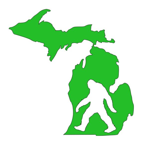 Michigan Bigfoot Cryptid Vinyl Decal Sticker Halloween Horror Metaphysical