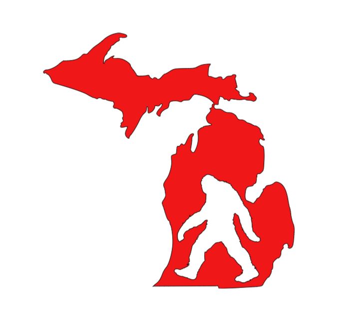 Michigan Bigfoot Cryptid Vinyl Decal Sticker Halloween Horror Metaphysical