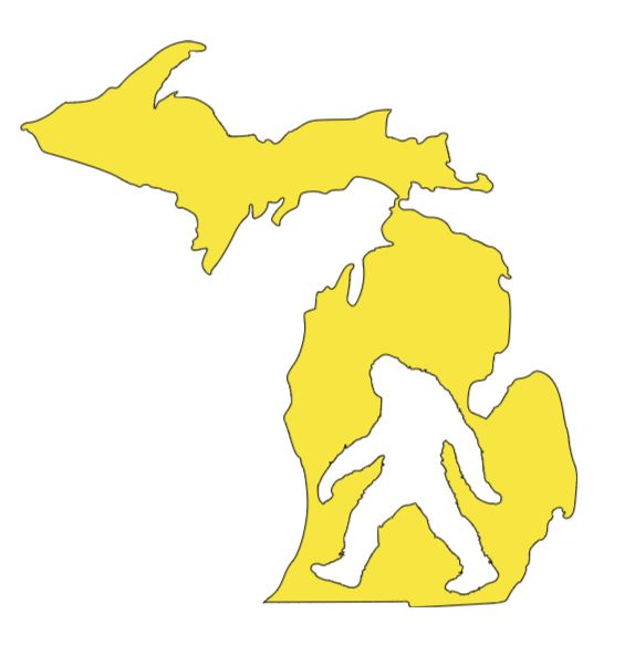 Michigan Bigfoot Cryptid Vinyl Decal Sticker Halloween Horror Metaphysical