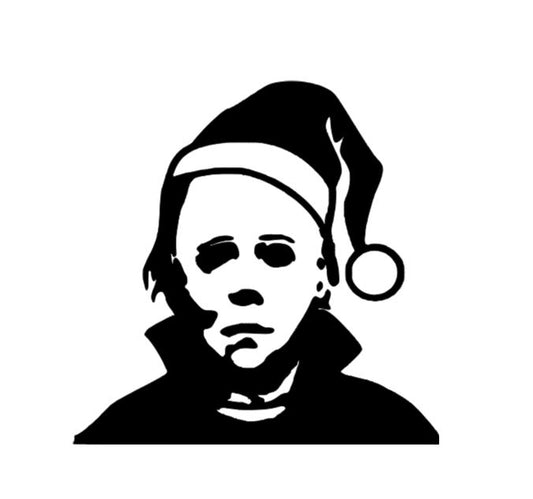 Michael Myers Santa Halloween Vinyl Decal Sticker Halloween Horror Metaphysical