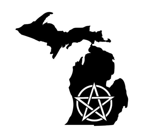 Michigan Pentacle Witch Vinyl Decal Sticker Halloween Horror Metaphysical