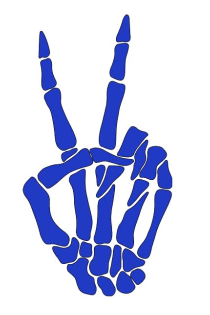 Skeleton Peace Fingers Vinyl Decal Sticker Halloween Horror
