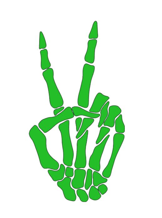 Skeleton Peace Fingers Vinyl Decal Sticker Halloween Horror
