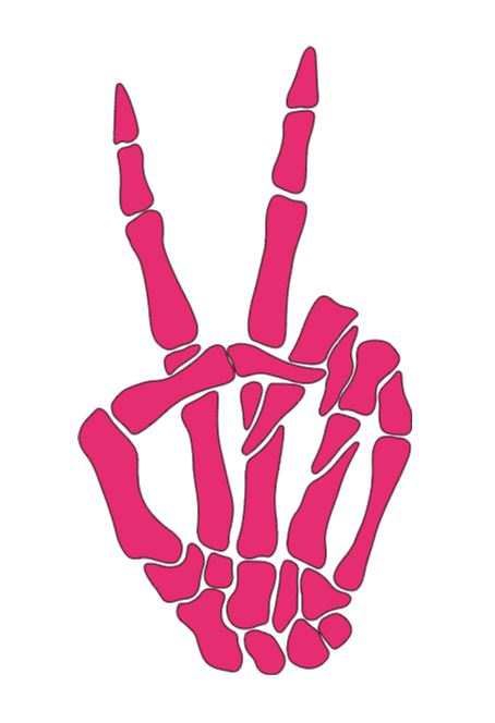 Skeleton Peace Fingers Vinyl Decal Sticker Halloween Horror