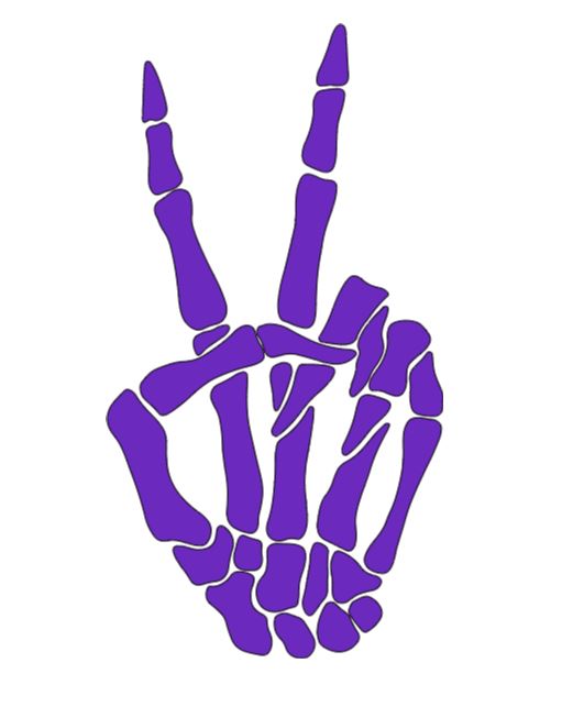 Skeleton Peace Fingers Vinyl Decal Sticker Halloween Horror