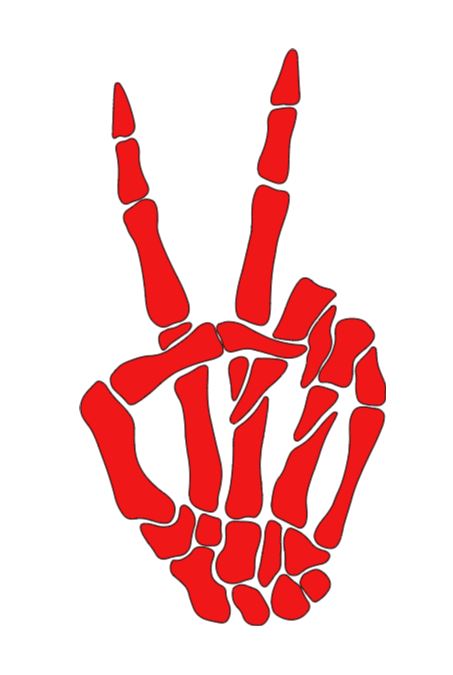 Skeleton Peace Fingers Vinyl Decal Sticker Halloween Horror