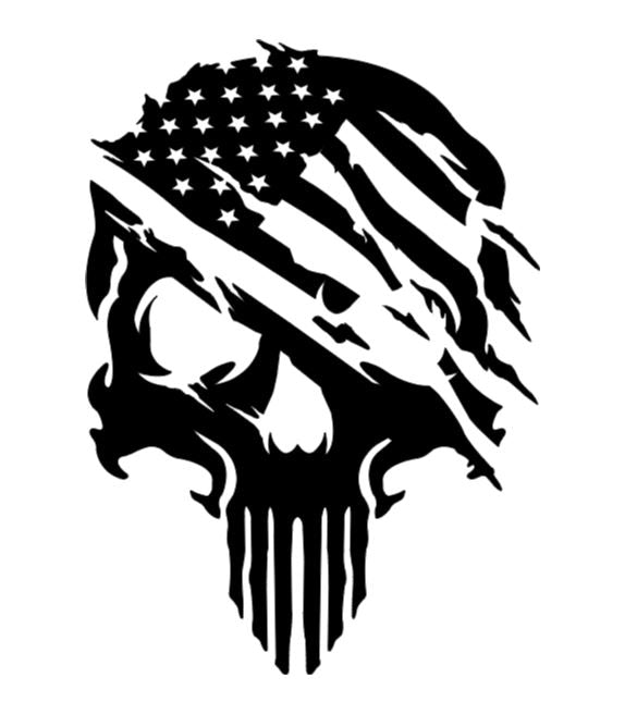 Flag Skull Vinyl Decal Sticker Halloween Horror Metaphysical
