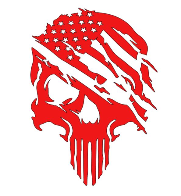 Flag Skull Vinyl Decal Sticker Halloween Horror Metaphysical