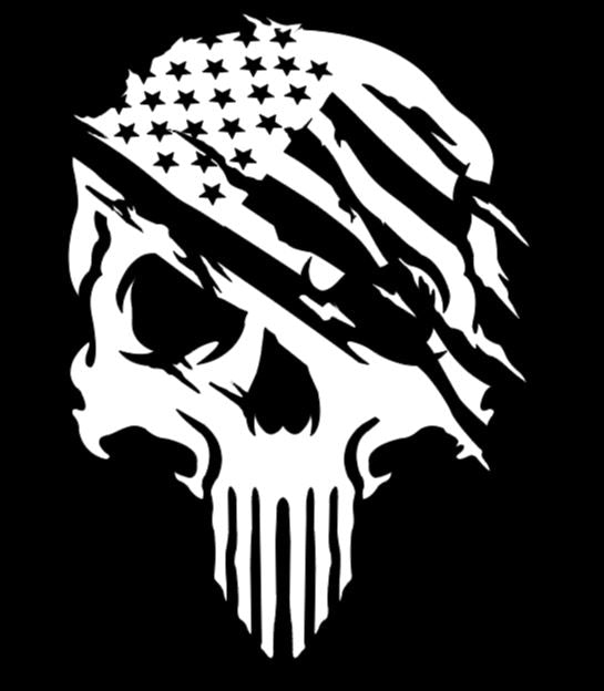 Flag Skull Vinyl Decal Sticker Halloween Horror Metaphysical