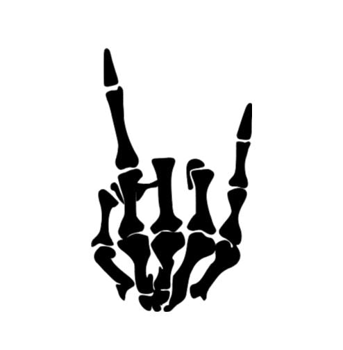 Skeleton Rock Horns Vinyl Decal Sticker Halloween Horror