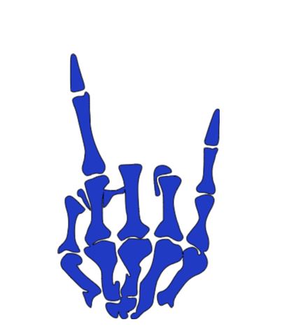 Skeleton Rock Horns Vinyl Decal Sticker Halloween Horror
