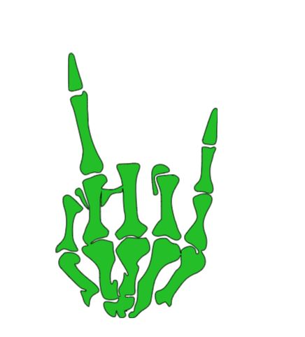 Skeleton Rock Horns Vinyl Decal Sticker Halloween Horror