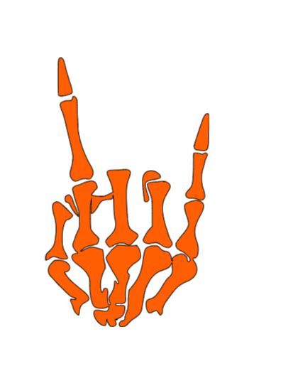 Skeleton Rock Horns Vinyl Decal Sticker Halloween Horror