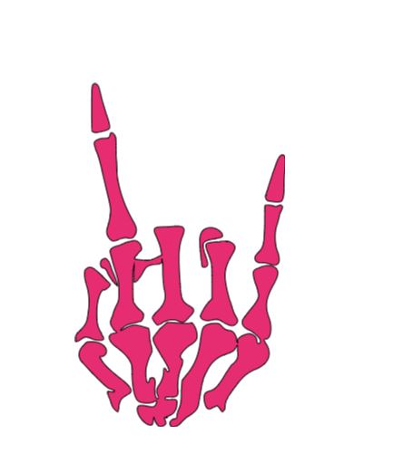 Skeleton Rock Horns Vinyl Decal Sticker Halloween Horror