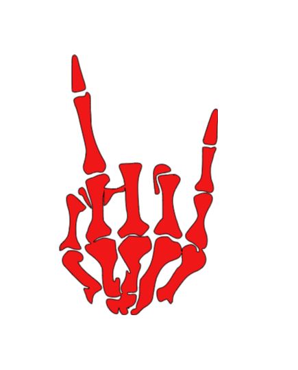 Skeleton Rock Horns Vinyl Decal Sticker Halloween Horror