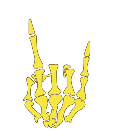 Skeleton Rock Horns Vinyl Decal Sticker Halloween Horror
