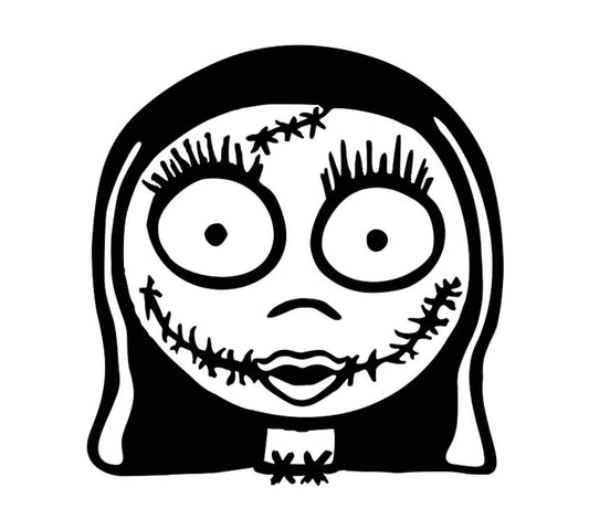 Sally Nightmare Before Christmas Black Vinyl Decal Bumper Sticker Halloween