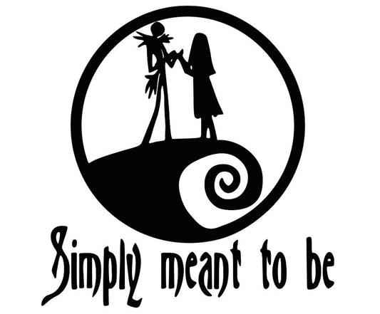Jack Sally Simply Nightmare Before Christmas Black Vinyl Decal Bumper Sticker Halloween