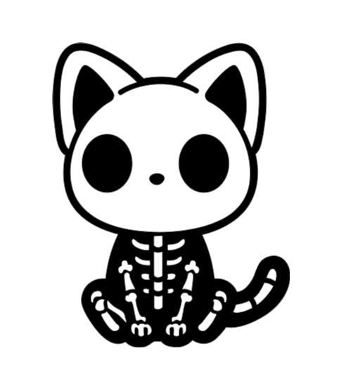 Cat Skeleton Vinyl Decal Sticker Halloween Horror Metaphysical