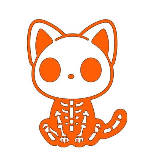 Cat Skeleton Vinyl Decal Sticker Halloween Horror Metaphysical