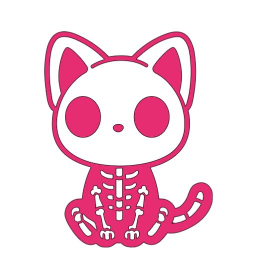 Cat Skeleton Vinyl Decal Sticker Halloween Horror Metaphysical