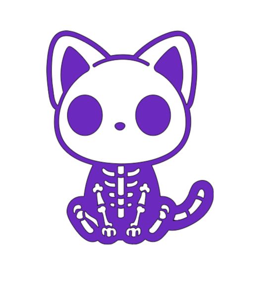 Cat Skeleton Vinyl Decal Sticker Halloween Horror Metaphysical