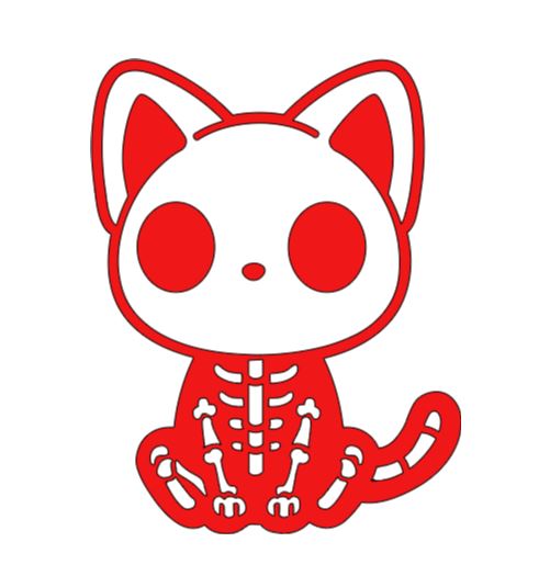 Cat Skeleton Vinyl Decal Sticker Halloween Horror Metaphysical