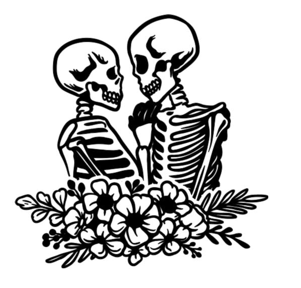 Skeleton Flower Couple Vinyl Decal Sticker Halloween Horror Metaphysical