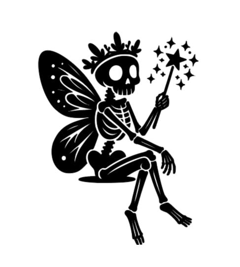 Skeleton Fairy Vinyl Decal Sticker Halloween Horror Metaphysical