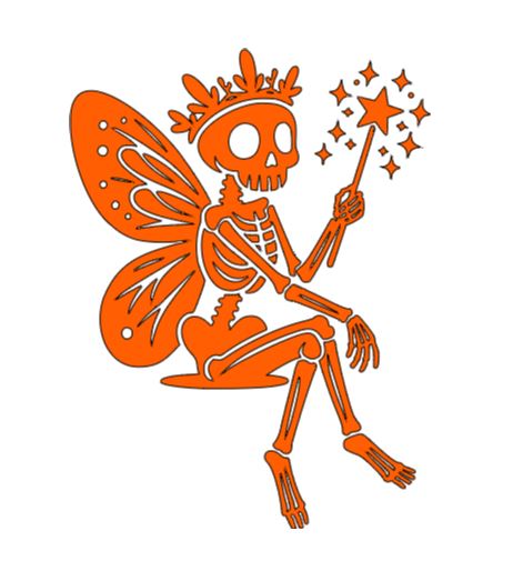 Skeleton Fairy Vinyl Decal Sticker Halloween Horror Metaphysical