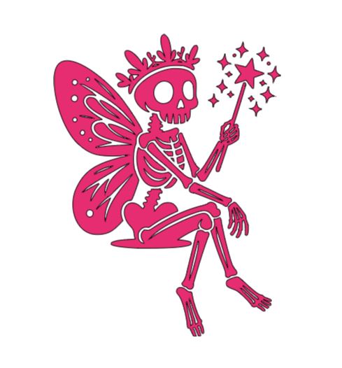 Skeleton Fairy Vinyl Decal Sticker Halloween Horror Metaphysical