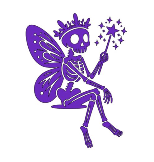 Skeleton Fairy Vinyl Decal Sticker Halloween Horror Metaphysical